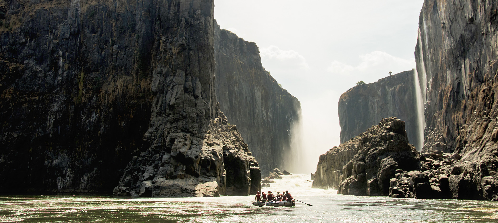 Raftng on the Zambezi River below Victoria Falls
